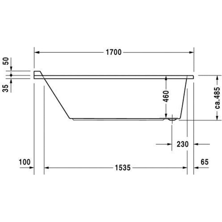 Duravit Starck badekar, 170x90 cm, hvit
