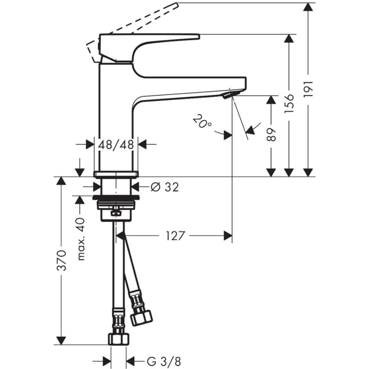 Hansgrohe Metropol 100 servantbatteri, matt sort
