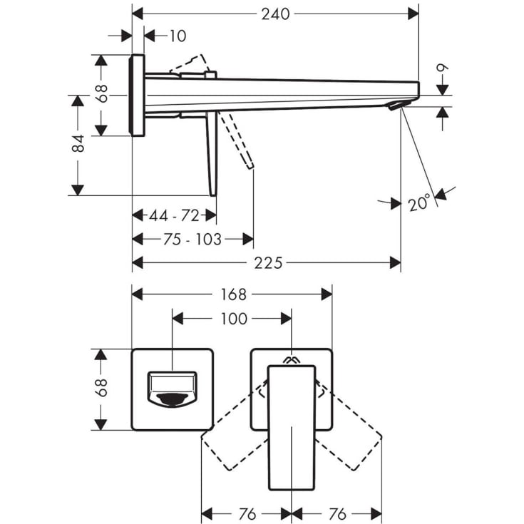 Hansgrohe Metropol servantbatteri, matt svart