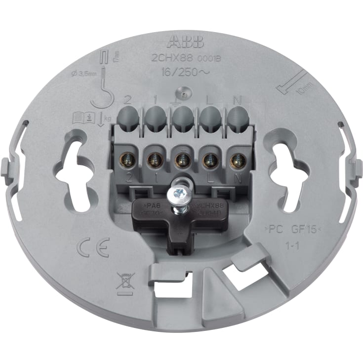 ABB lamputtag med lock, Ø9,7 cm, vit