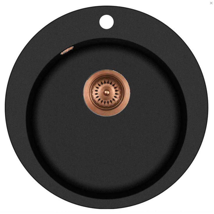 Lavabo Saturn kjøkkenvask, Ø50,5 cm, sort