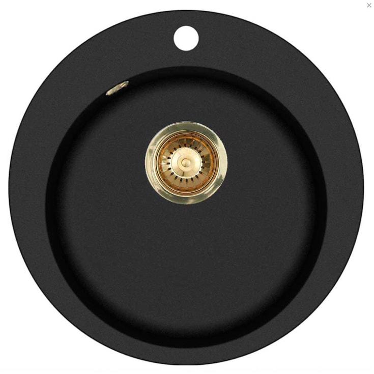 Lavabo Saturn kjøkkenvask, Ø50,5 cm, sort