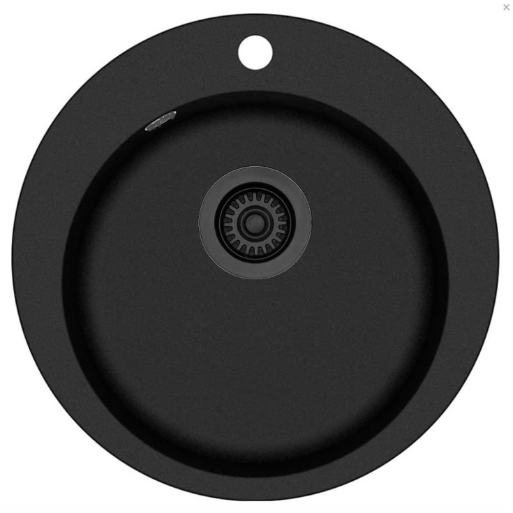 Lavabo Saturn kjøkkenvask, Ø50,5 cm, sort