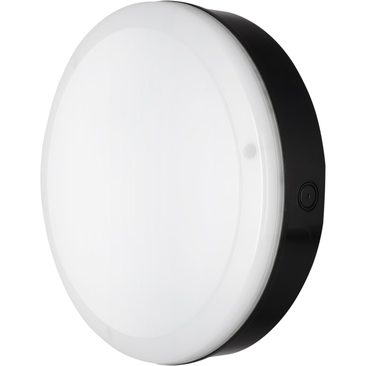 Ledvance Surface Bulkhead vägglampa utomhus med sensor, svart, 3000K, Ø25 cm