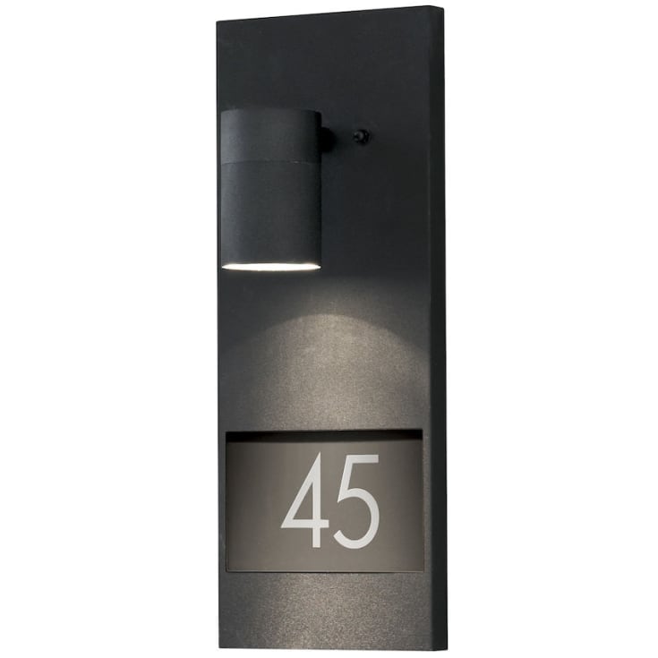 Konstsmide Modena udendørs væglampe med husnummer, sort