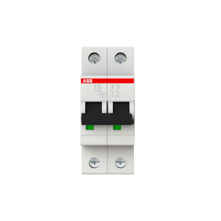 Strømbryter C 10A 2P, 6kA, S202-C10
