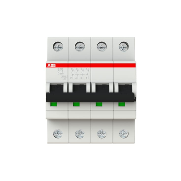 Automatsikring C 13A 4P, 6kA, S204-C13