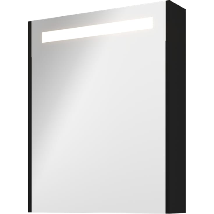 Sanibell Proline spejlskab med lys, 60x74 cm, mat sort