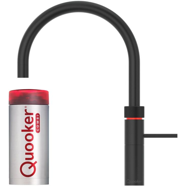 Quooker Fusion Round køkkenarmatur, Combi beholder, sort