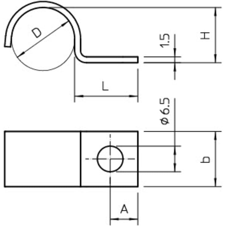 100 stk Kabelbøjle 1015 G 14 mm, 1-lap, galvanisk forzinket (100)