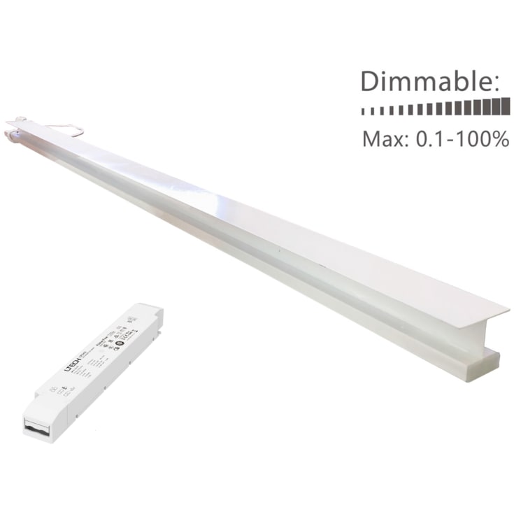 Green:ID LED skinne, troldtekt, undercountersunk, driver, 120 cm, 4000K
