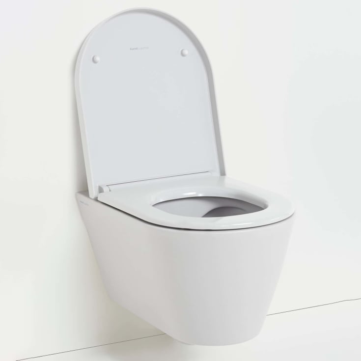 Kartell Laufen væghængt toilet, uden skyllekant, mat grå
