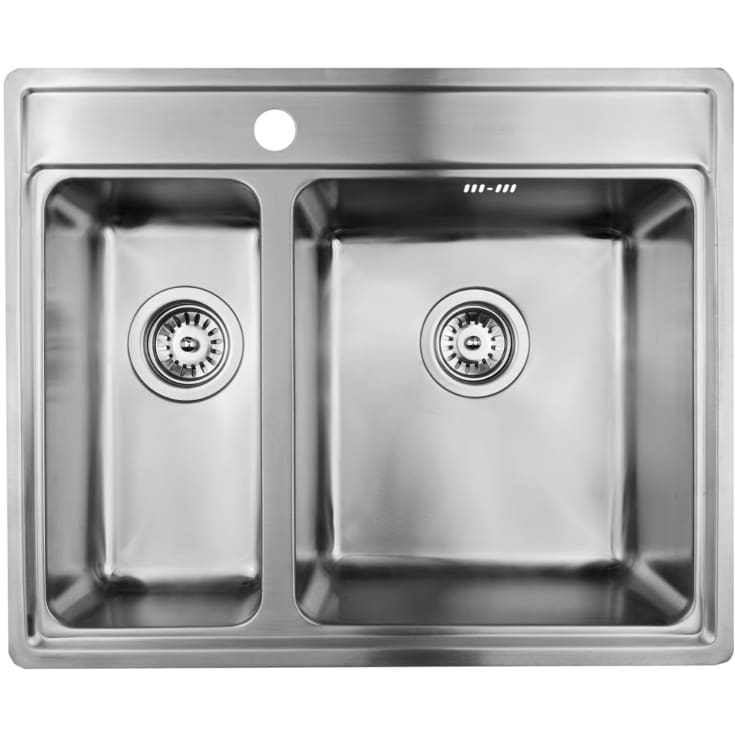 Secher Vejle BK1 kjøkkenvask, 61,6x50,6 cm, rustfritt stål