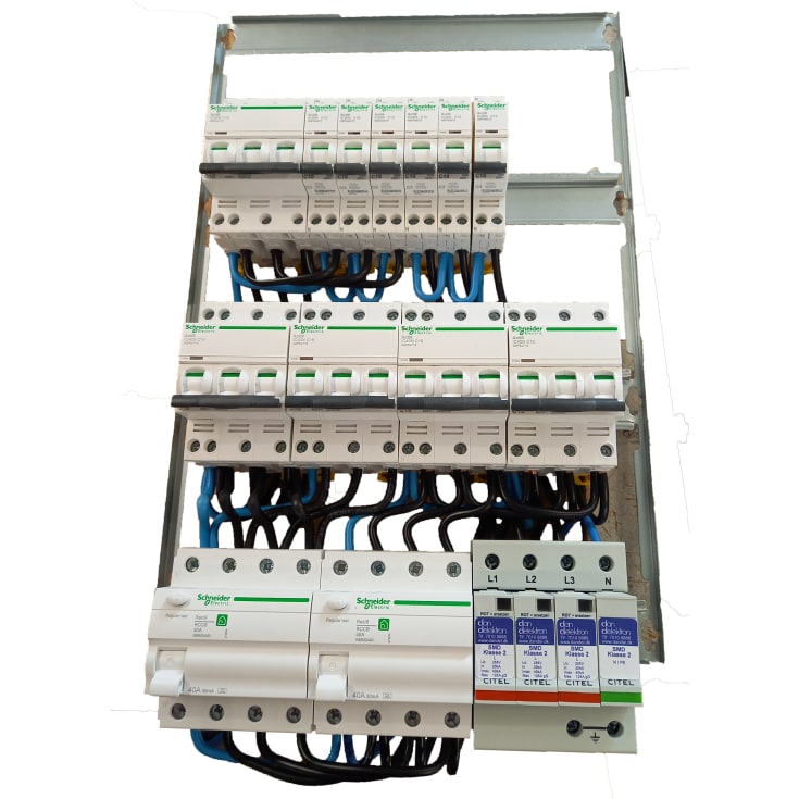 Boligsentralbord 4 rader, innebygd, montert, med transient, 3240KG0001