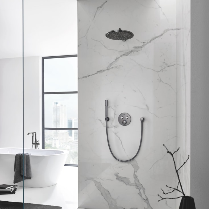 Grohe Rainshower Cosmopolitan brusehoved, Ø31 cm, vandbesparende, børstet sort krom