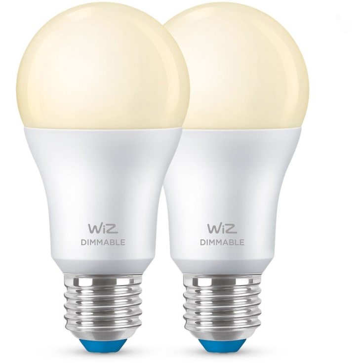 Wiz E27 standardpære, 2700K, 8W, 2-pak