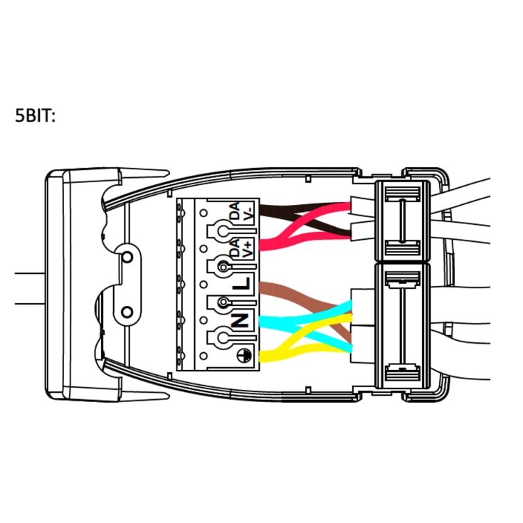 Green-ID Junction-box for DALI, 3+2 pin, ind/ud, hvid