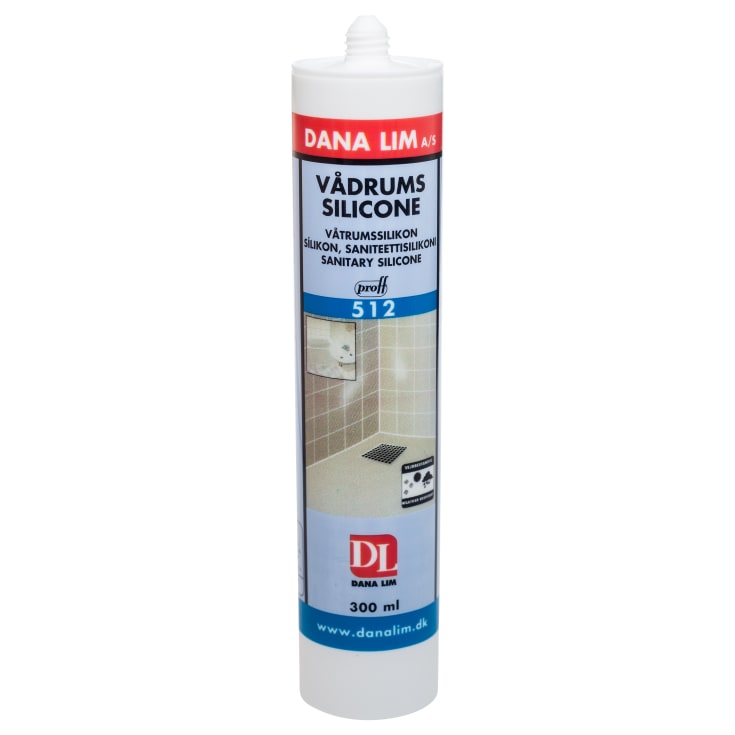 Vådrumssilicone 512, 300 ml, sort