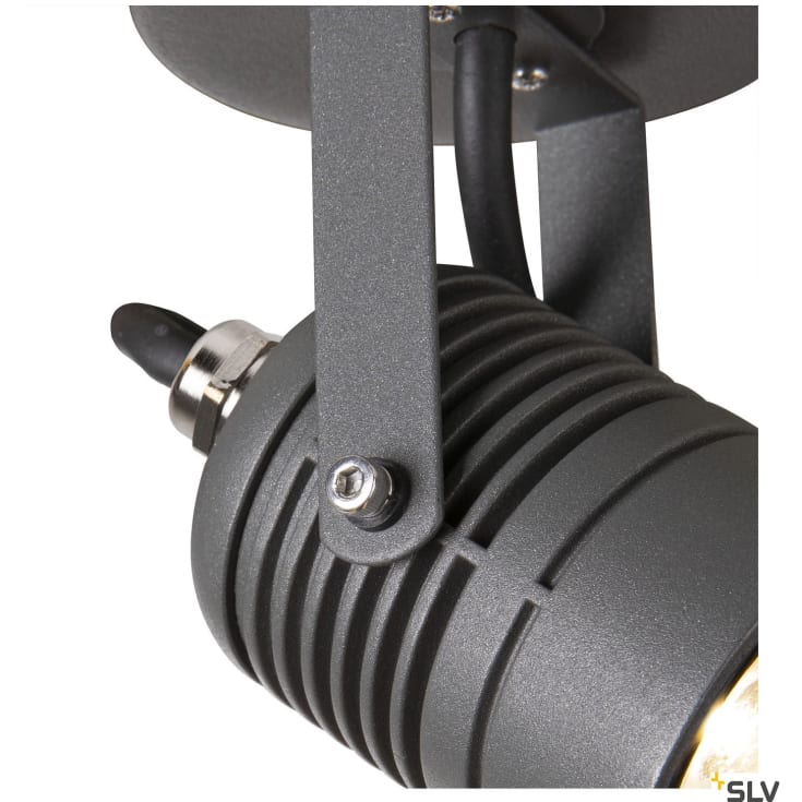 LED Spot, væg-/loftlampe, 6W, 3000K, 400lm, IP55, antracit