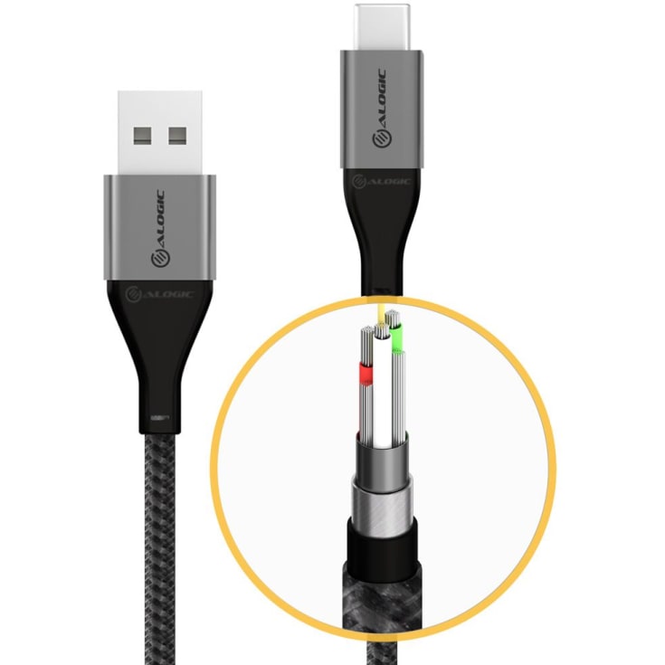 Laddarkabel USB-A till USB-C på 30 centimeter, rymdgrå