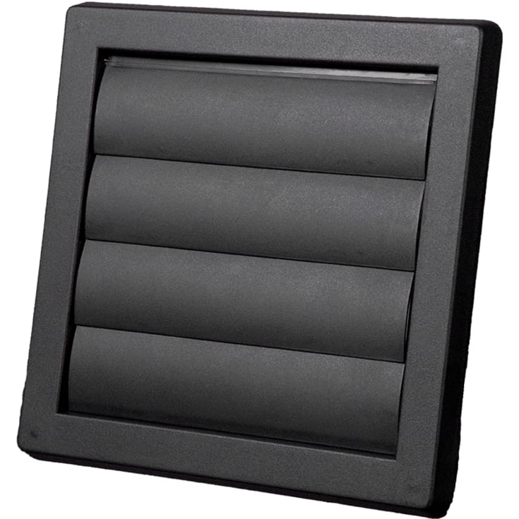 Duka lamellventil, 180x180mm, svart