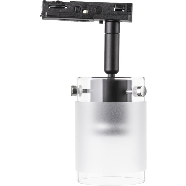 Global Tubular 1-fas skenspotlight, svart/glas