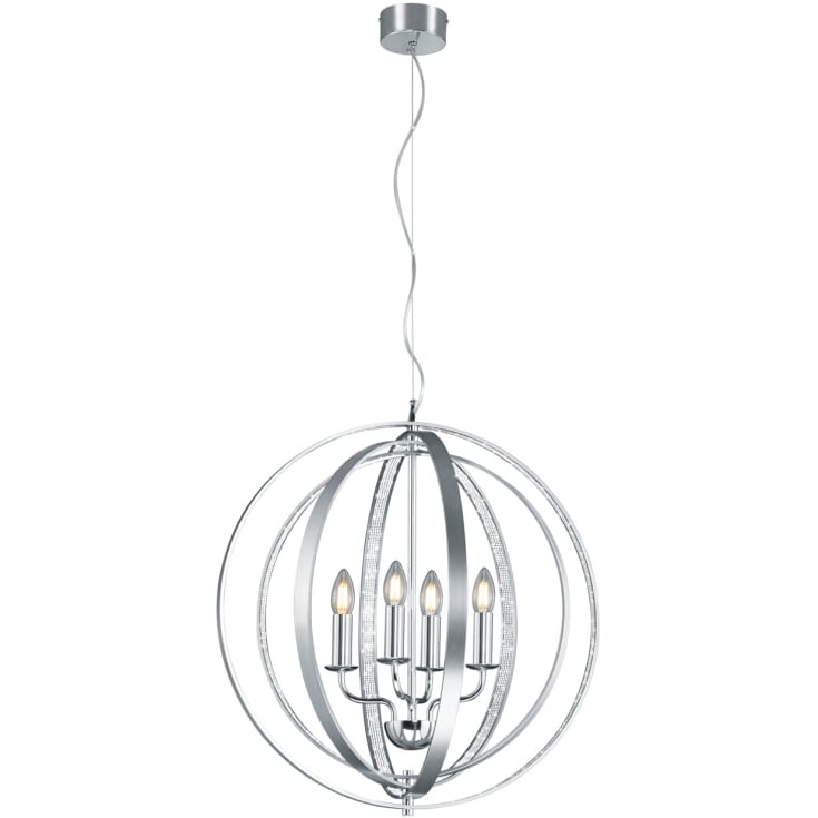 Trio Lighting Candela lysekrone, krom