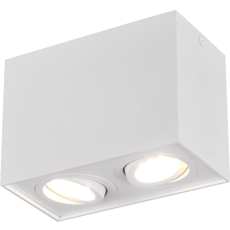 Trio Lighting Biscuit påbygningsspot, 2 spots, hvid