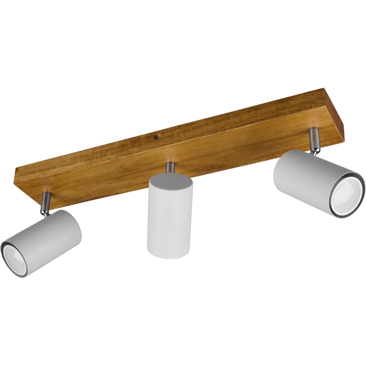 Trio Lighting Marley spotlampe, 3 spots, træ/hvid