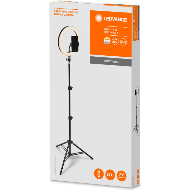 Ledvance Selfie Light Ring gulvlampe, sort