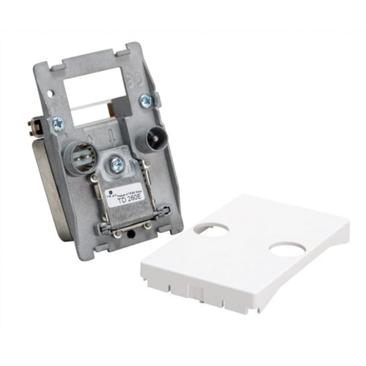 Triax Fuga antenneudtag, TV og radio slutdåse (TD260E), 1,5 modul, hvid
