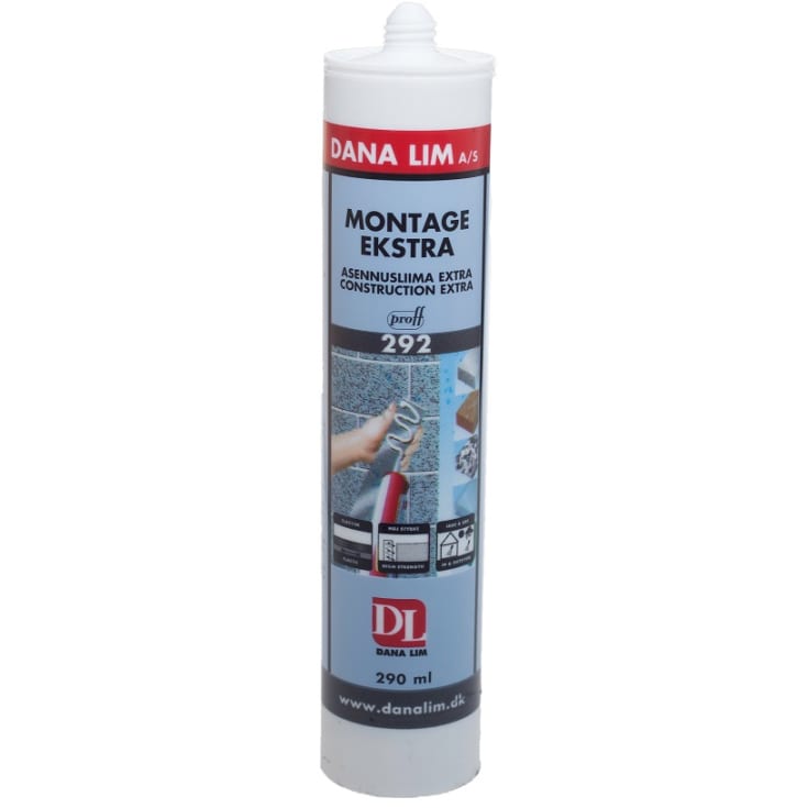 Dana Lim 292 Montage Ekstra montagelim 290 ml, sort