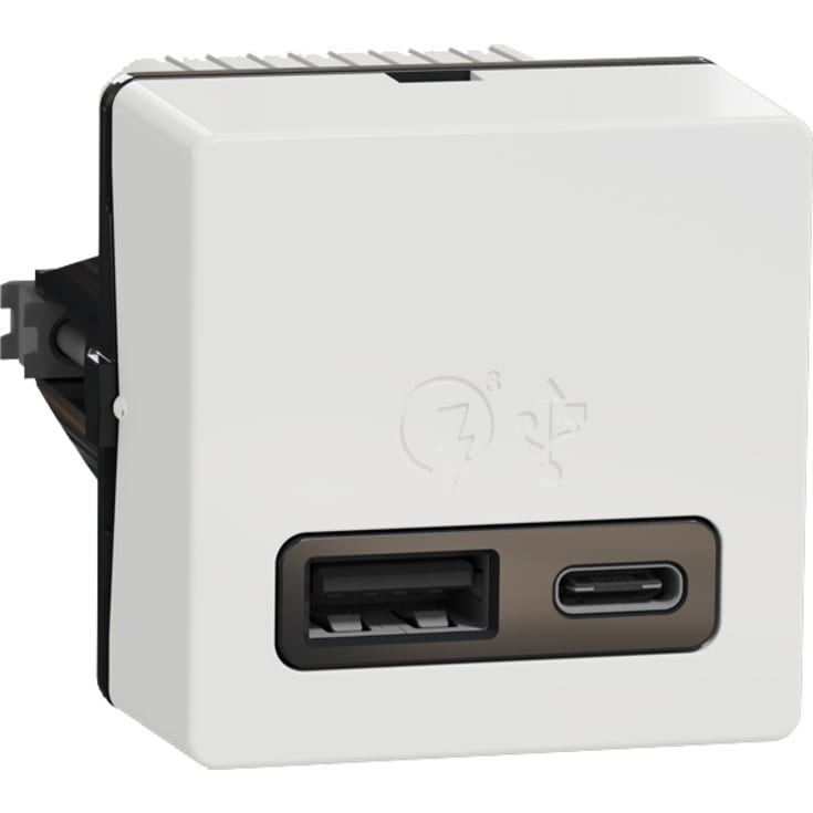 LK Fuga hurtig USB-lader A+C 3,4A, hvid