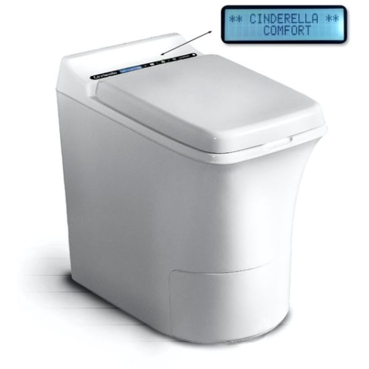 Cinderella Comfort forbrenningstoalett, elektrisk, med display, hvit