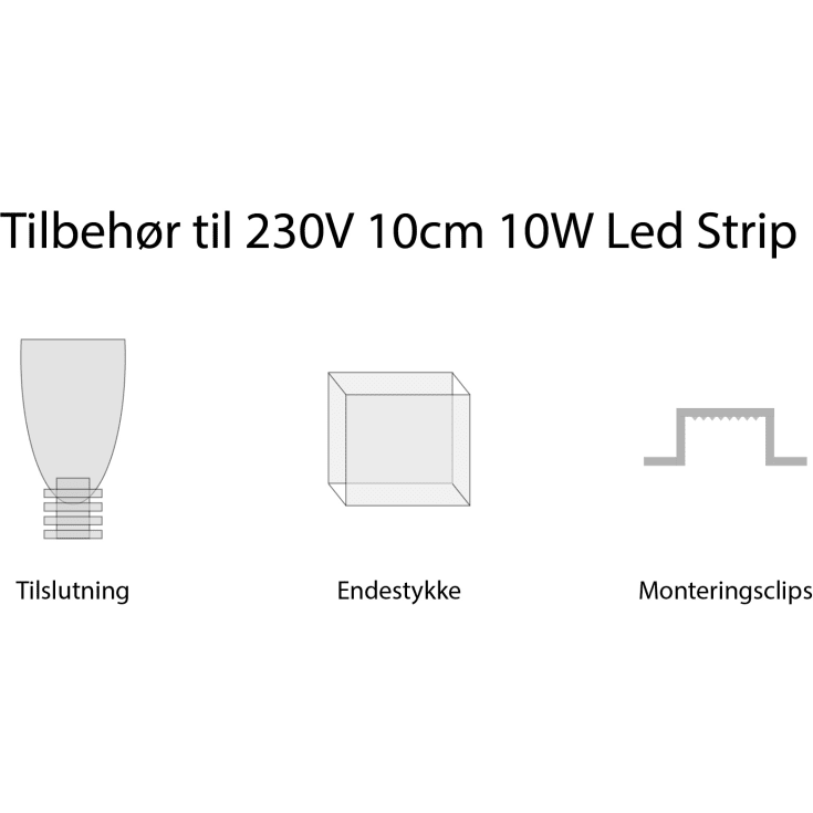 All Light 230V LED stripe med endestykke