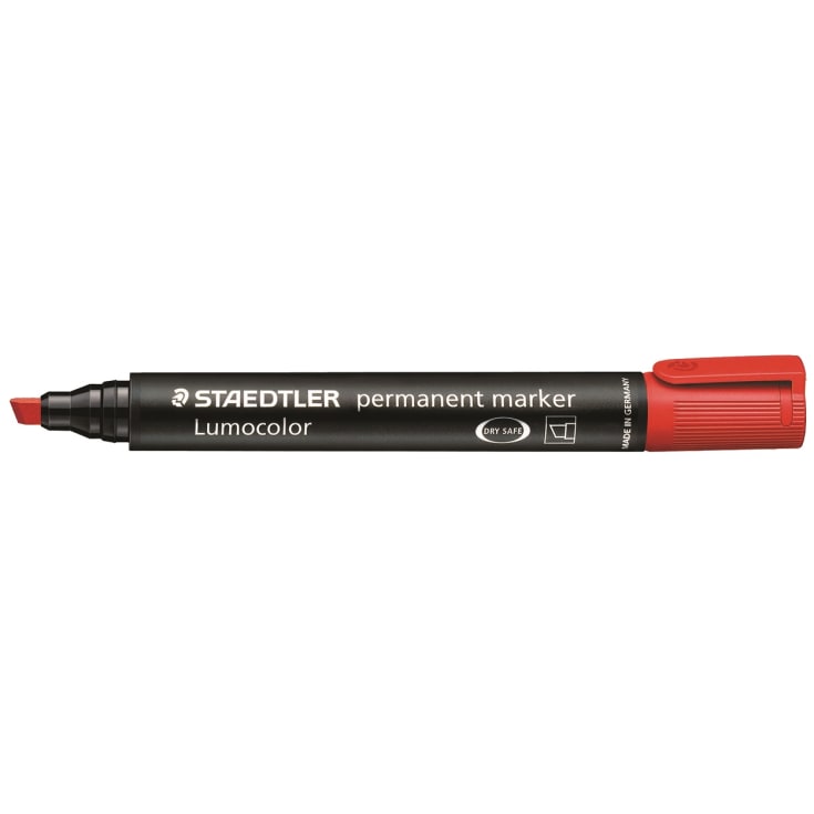 Permanentmarker med 2-6 mm avfasad spets - Röd