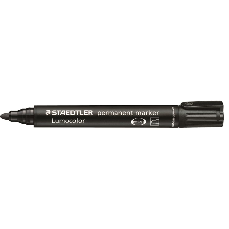 Marker permanent rund spids i sort - 2 mm