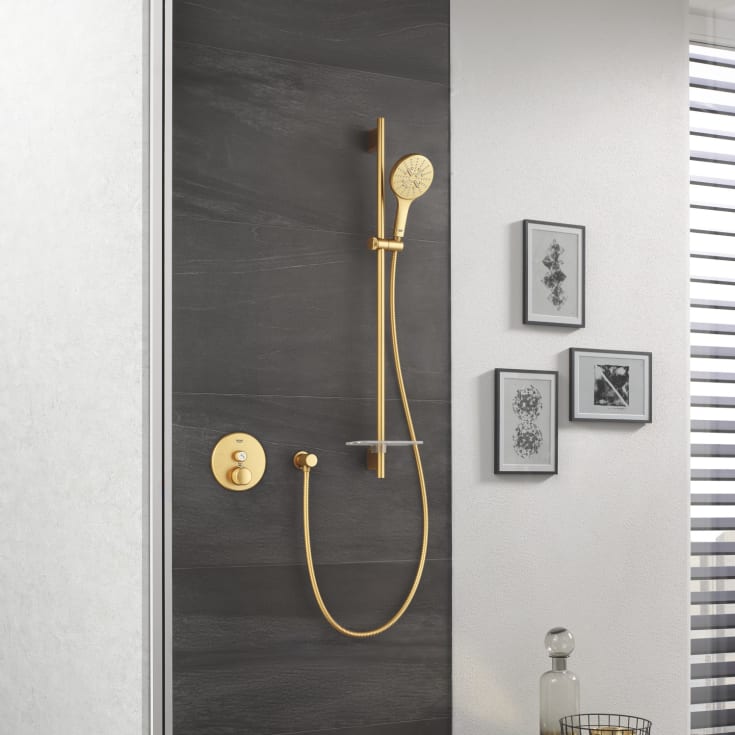 Grohe Rainshower SmartActive 130 hånddusj, børstet messing