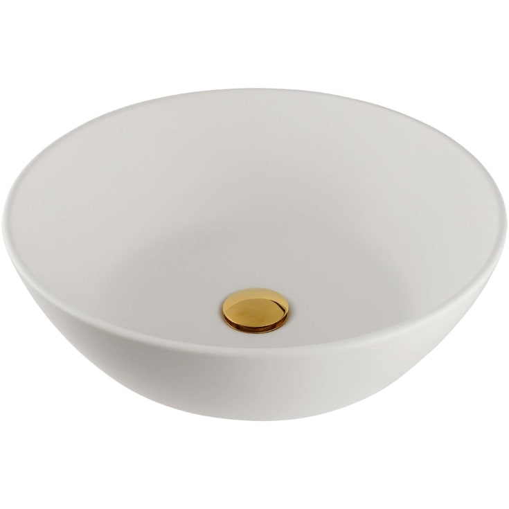 Lavabo Solid Surface servant, Ø45 cm, hvit