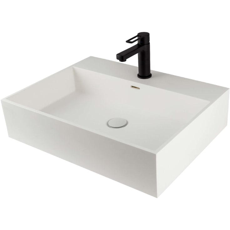 Lavabo Solid Surface servant, 60 x 45 cm, hvit