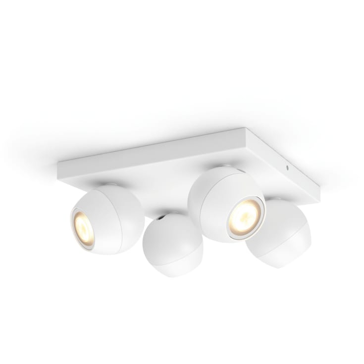 Philips Hue Buckram spotter i tak, 4 spotter, hvit