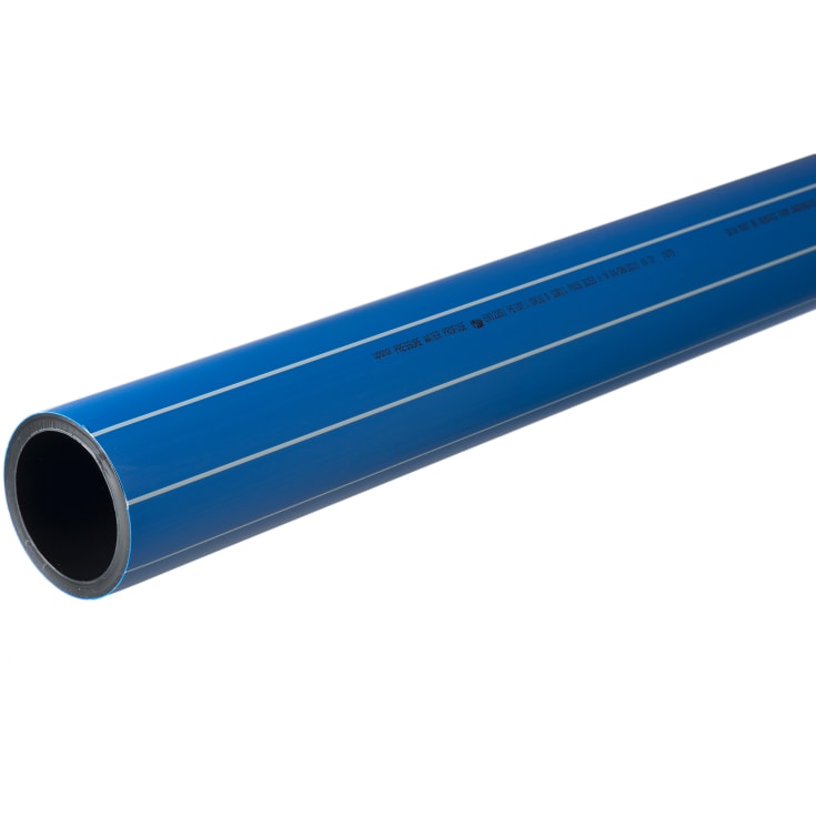 6 meter Uponor Profuse 140 mm PE100RC PN10 SDR17 rør, blå, 6 m, DK-VAND