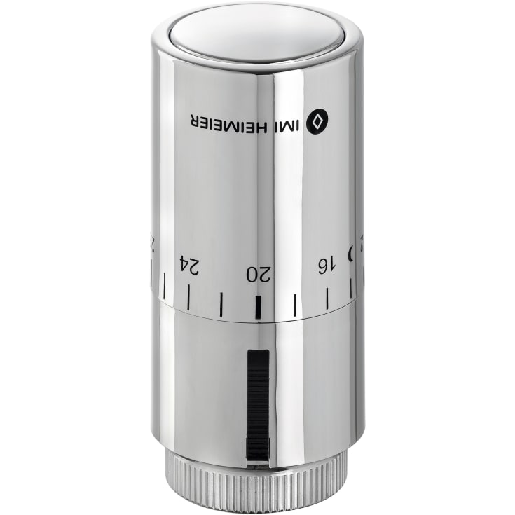 IMI Halo radiatortermostat, M30 ventilkobling, 0–28 °C, krom