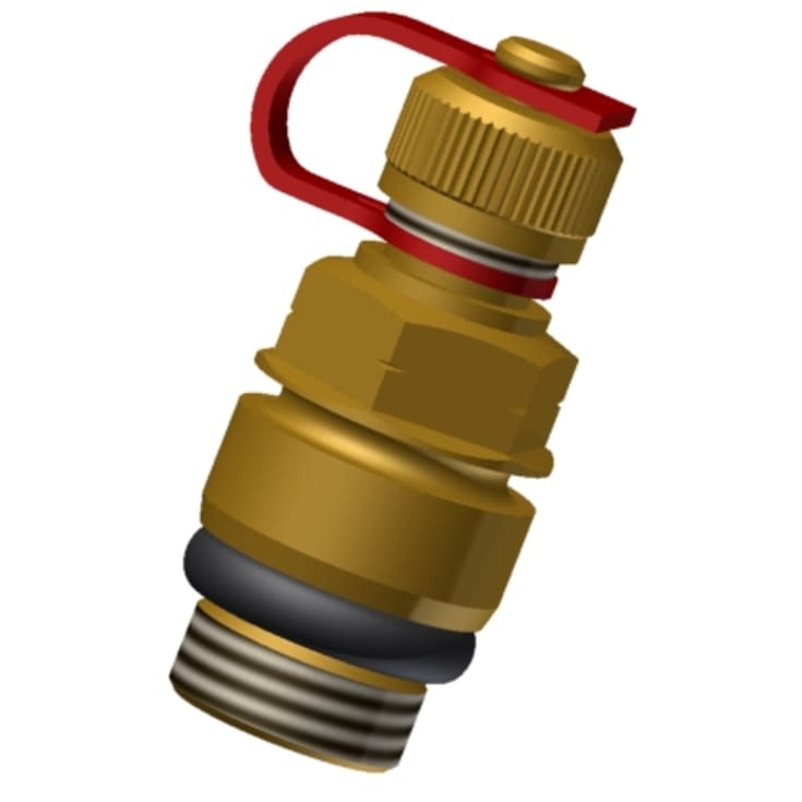 Trykkutløpsnippel DN8 110mm rød