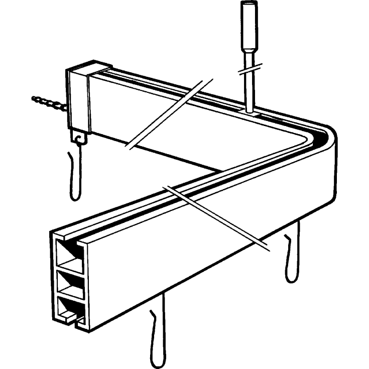 Van Der P Profil5001 badeforhængsstang, 90x90 cm, sølv