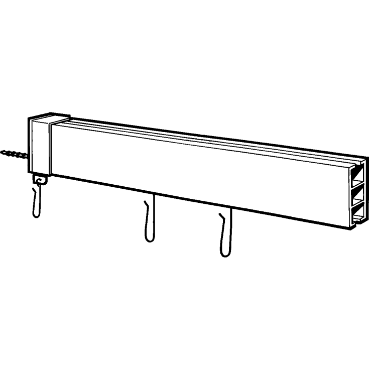Van Der P Profil5001 badeforhængsstang, 180 cm, sølv
