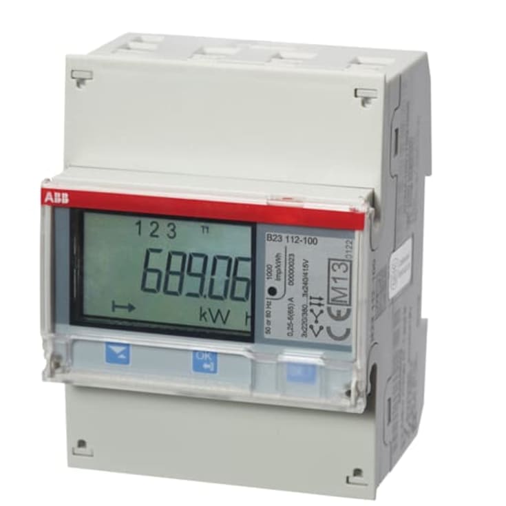 Elektrisk måler, 3P+N for direkte måling i klasse 1 opp til 65A B23 112-100