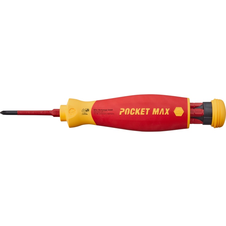 Wiha PocketMax bitsskrutrekker med 4 slanke bits, 1000V