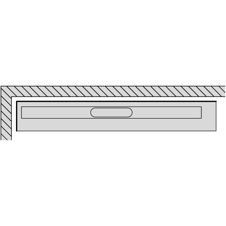 Unidrain 1002 afløbsarmatur, 900 mm, mod venstre væg