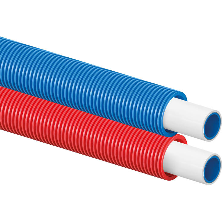 75 meter Uponor Uni Pipe Plus alupex rør i rør m/blå tomrør 16 mm